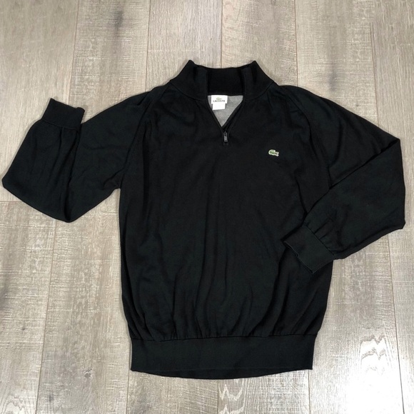 Lacoste Men’s ¼ zip Sweater Size 6 Color Black - Picture 1 of 8